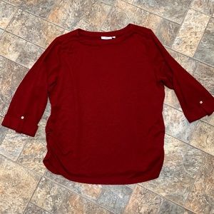 2X Croft & Barrow sweater 3/4 sleeves shirred sides.